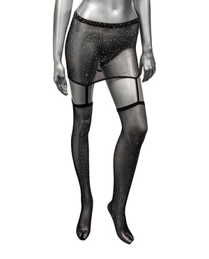 Radiance Radiance One Piece Garter Skirt w/Thigh Highs - Black O/S - Image 2