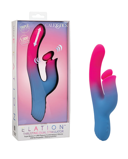 Elation Thrusting Dual Stimulator - Blue/Pink - Image 2