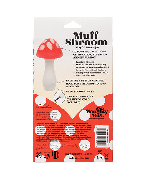 Naughty Bits Naughty Bits Muff Shroom Playful Massager - Red/White