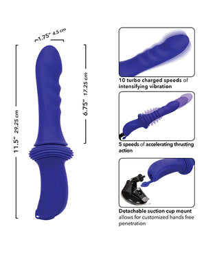 Overdrive Overdrive Ridged Shaft Remote Control Sex Machine - Blue - Image 5