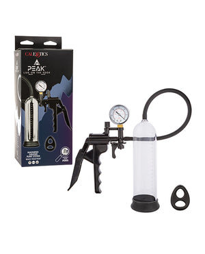 Peak Peak Magnified Gauged Penis Pump System w/Cock &amp; Ball Ring - Black