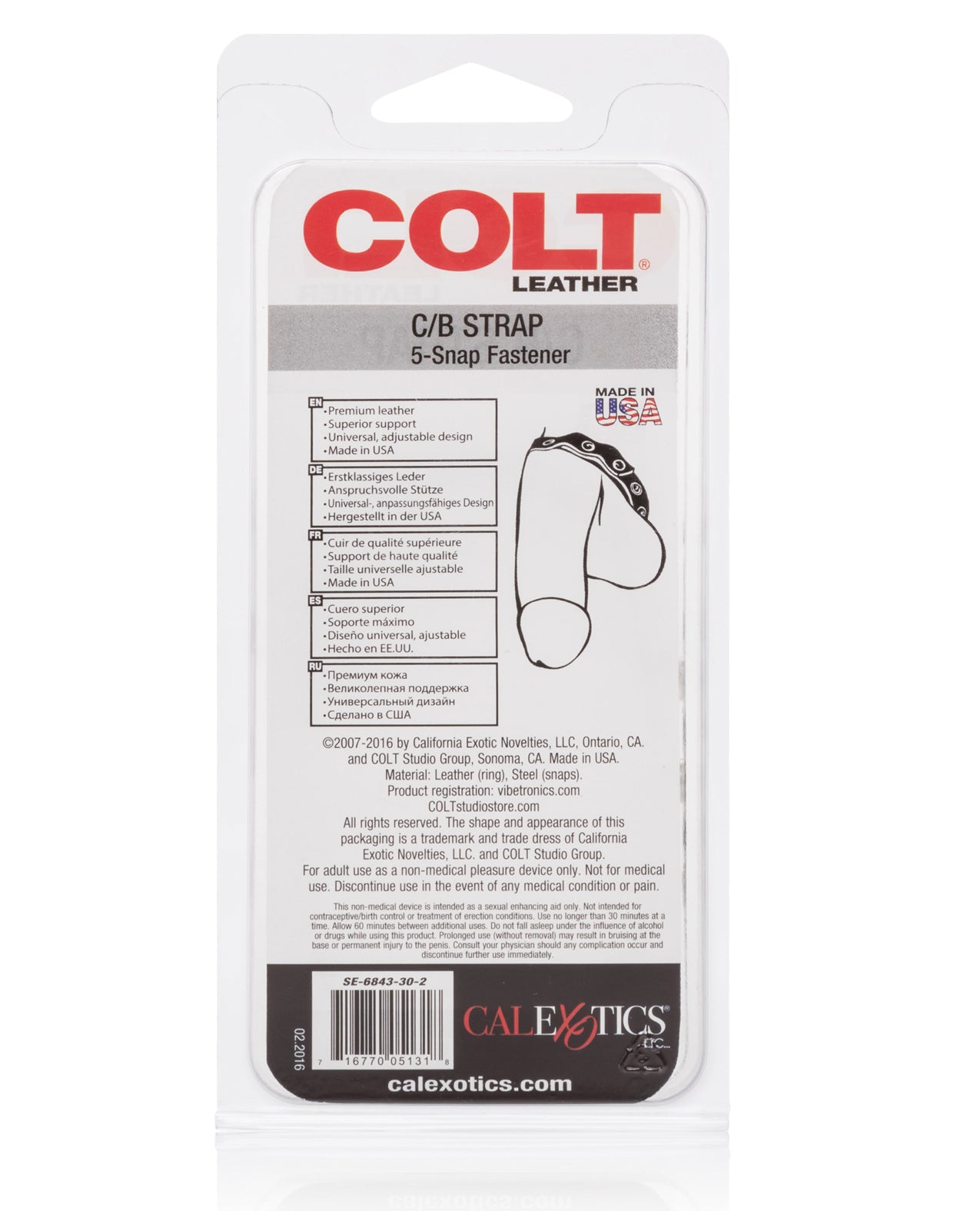 Colt COLT Leather C/B Strap 5 Snap Fastener - Black