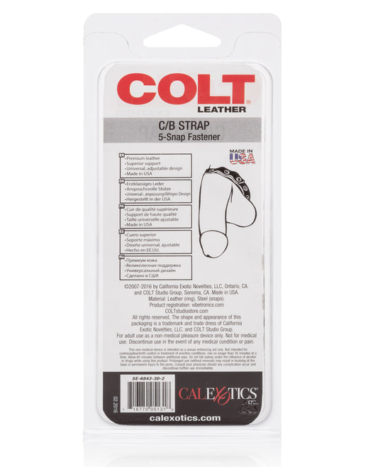Colt COLT Leather C/B Strap 5 Snap Fastener - Black