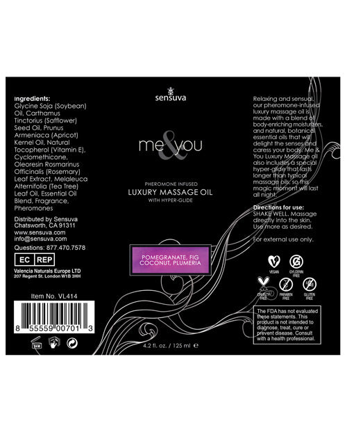 Sensuva Sensuva Me &amp; You Massage Oil - 4.2 oz Sweet Secrets - Image 2