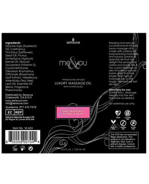 Sensuva Sensuva Me &amp; You Massage Oil - 4.2 oz Sensual Bliss - Image 2