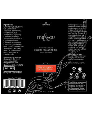 Sensuva Sensuva Me &amp; You Massage Oil - 4.2 oz Island Passion - Image 2