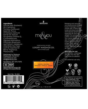 Sensuva Sensuva Me &amp; You Massage Oil - 4.2 oz Lust in Paradise - Image 2