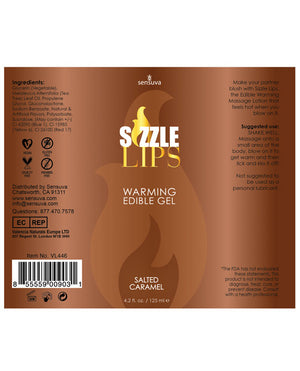 Sensuva Sizzle Lips Warming Gel - 4.2 oz Salted Caramel - Image 2