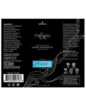 Sensuva Sensuva Me &amp; You Massage Oil - 4.2 oz Sweet Temptation - Image 2