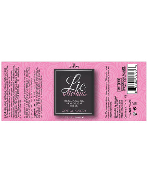 Lic O Licious Lic O Licious Oral Delight Cream - 1.7 oz Bottle Cotton Candy - Image 2
