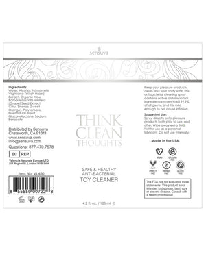 Sensuva Sensuva Think Clean Thoughts Toy Cleaner - 4.2 oz - Image 2