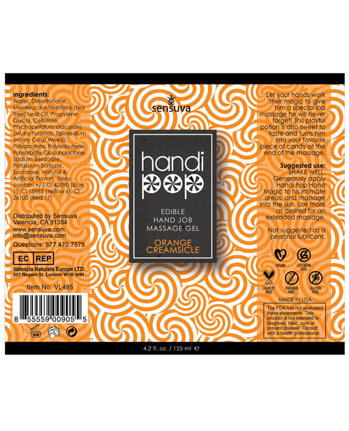 Handipop Handipop Hand Job Massage Gel - 4.2 oz Orange Creamsicle - Image 2