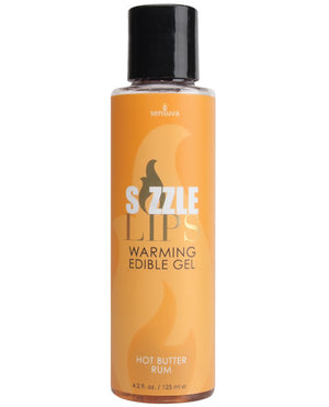 Sensuva Sizzle Lips Warming Gel - 4.2 oz Bottle Butter Rum - Image 2