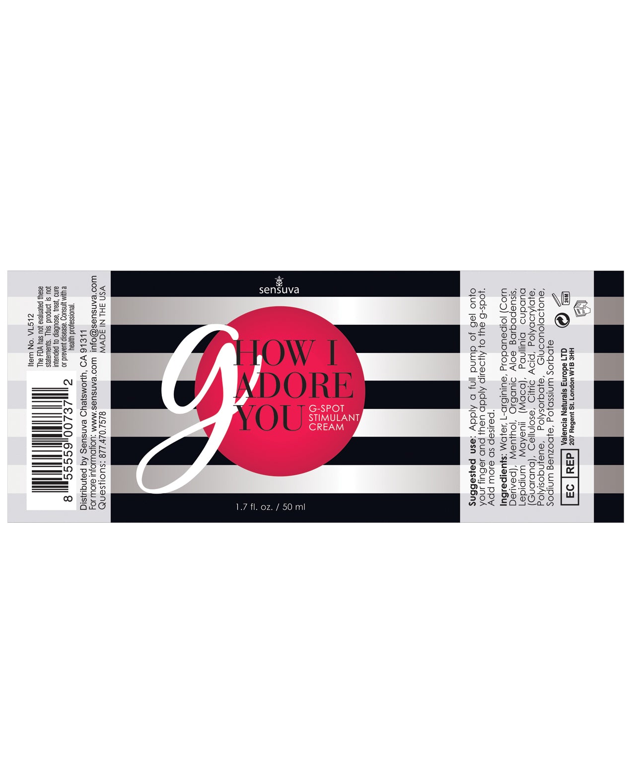 Sensuva Sensuva G How I Adore You - 1.7 oz