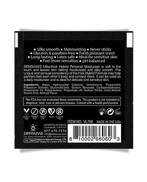 Sensuva Sensuva Ultra Thick Hybrid Personal Moisturizer Single Use Packet - 6 ml Unscented - Image 2