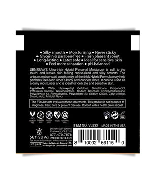 Sensuva Sensuva Ultra Thick Hybrid Personal Moisturizer Single Use Packet - 6 ml Blueberry Muffin - Image 2