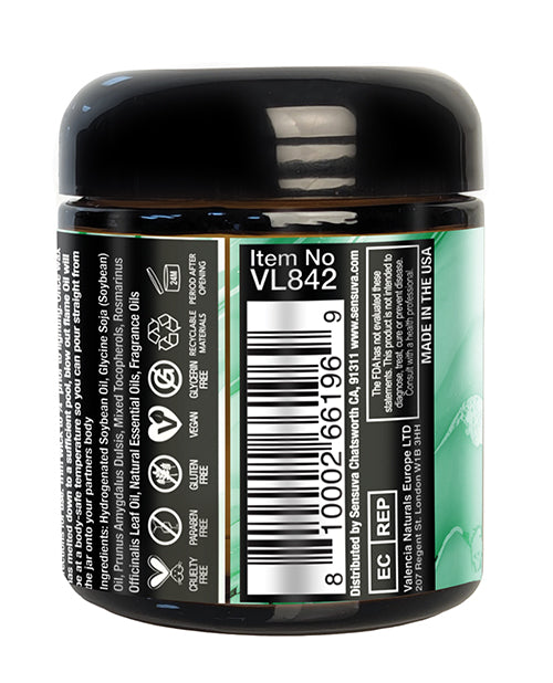 Sensuva Sensuva Lit Eucalyptus &amp; Tea Leaf Releaf Luxury Massage Candle - 4 oz - Image 2