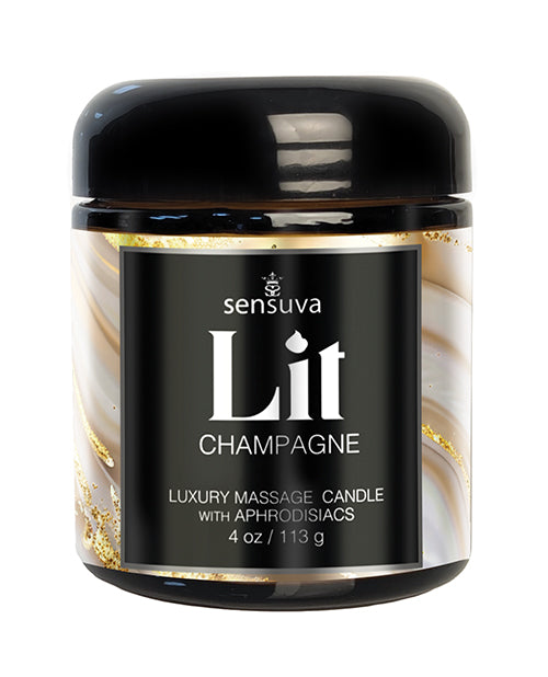 Sensuva Sensuva Lit Champagne Luxury Massage Candle - 4 oz