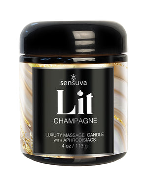 Sensuva Sensuva Lit Champagne Luxury Massage Candle - 4 oz
