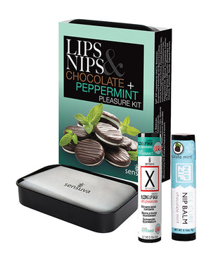 Sensuva Sensuva Lips &amp; Nips Pleasure Kit - Chocolate Nip Zip + Chocolate Peppermint XBalm + 50 Ways to Kiss Guide