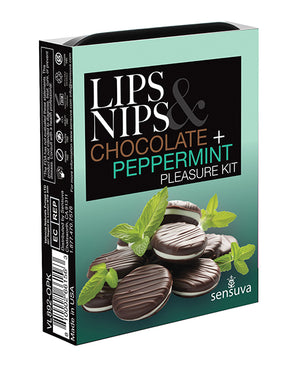 Sensuva Sensuva Lips &amp; Nips Pleasure Kit - Chocolate Nip Zip + Chocolate Peppermint XBalm + 50 Ways to Kiss Guide - Image