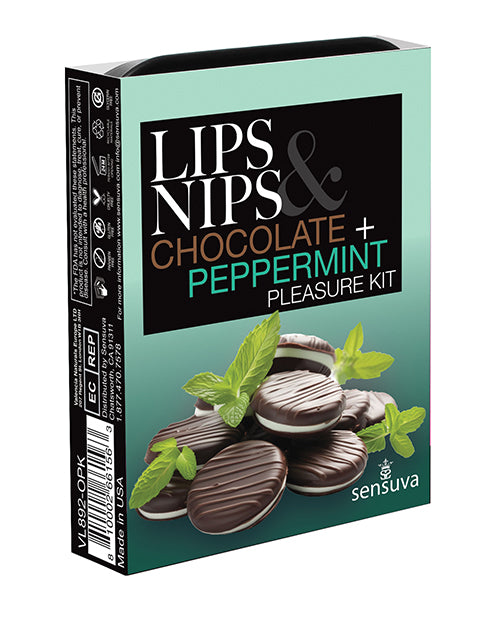 Sensuva Sensuva Lips &amp; Nips Pleasure Kit - Chocolate Nip Zip + Chocolate Peppermint XBalm + 50 Ways to Kiss Guide - Image