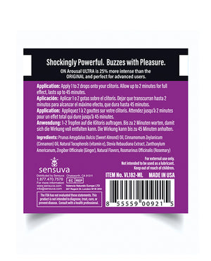 On ON Ultra Arousal Oil for Her - Single Use Ampoule Packet - Image 2