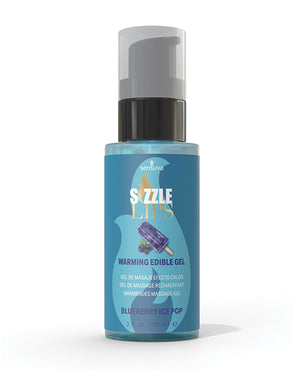 Sensuva Sizzle Lips Warming Gel - 2 oz Bottle Blueberry Ice Pop