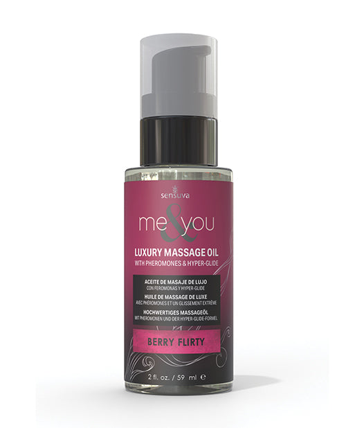 Sensuva Sensuva Me &amp; You Massage Oil - 2 oz Berry Flirty