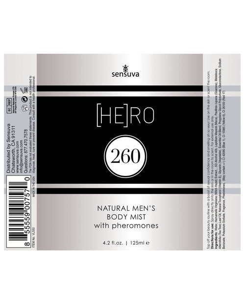 Hero 260 Sensuva Hero 260 Male Body Mist - 4.2 oz - Image 2