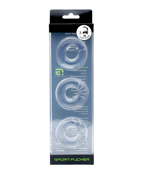 Sport Fucker Sport Fucker Chubby Cockring Pack of 3 - Clear - Image 2