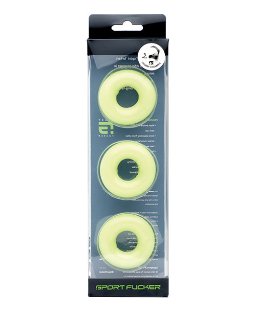 Sport Fucker Sport Fucker Chubby Cockring Pack of 3 - Glow - Image 2