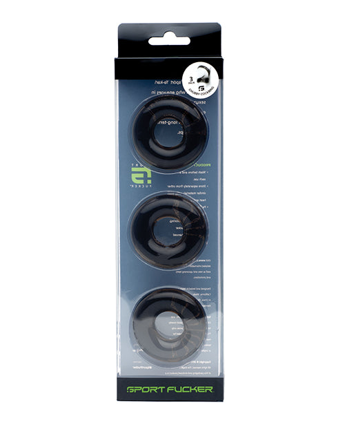 Sport Fucker Sport Fucker Chubby Cockring Pack of 3 - Smoke - Image 2
