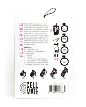 Sport Fucker Sport Fucker Cellmate FlexiSpike Chastity Cage - Size 2 Black/Pink - Image 4