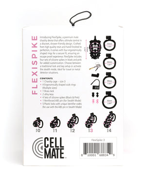 Sport Fucker Sport Fucker Cellmate FlexiSpike Chastity Cage - Size 3 Black/Pink - Image 4