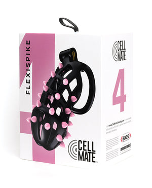 Sport Fucker Sport Fucker Cellmate FlexiSpike Chastity Cage - Size 4 Black/Pink