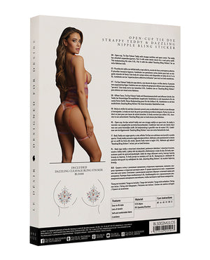 Le Desir by Shots Shots Bliss Open Cup Strappy Teddy w/Jewelry Pasties Multi O/S - Image 2