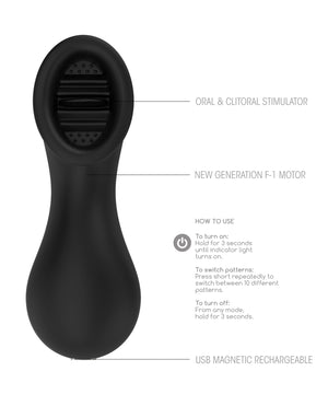 Elegance Shots Elegance Dreamy Oral Clitoral Stimulator - 10 Speed Black - Image 4