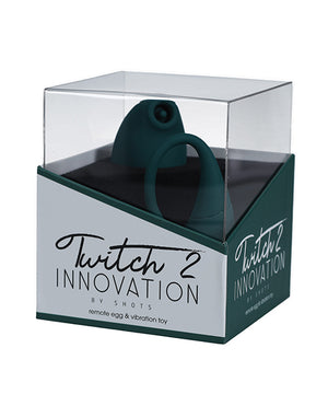Twitch Shots Twitch 2 Vibrator w/Remote Control Vibrating Egg - Forest Green - Image 3