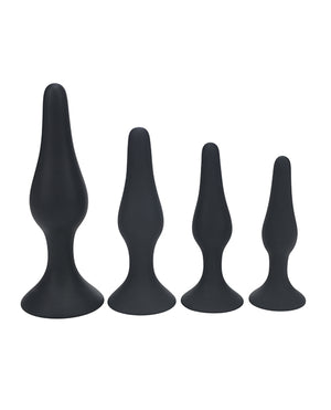 Levelz Shots Levelz Slim Silicone Anal Plug Kit of 4 - Black - Image 2