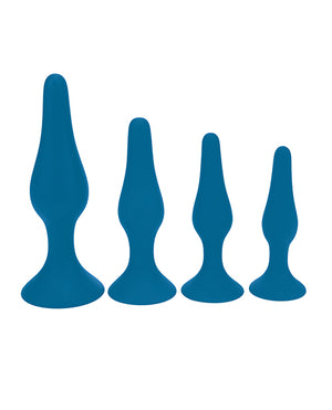 Shots Levelz Slim Silicone Anal Plug Kit of 4 - Teal - Image 2