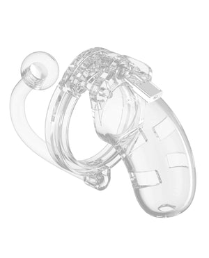 Man Cage Shots Man Cage Chastity 3.5" Cock Cage w/Plug Model 10 - Clear - Image 5