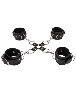 Ouch Shots Ouch Leather Hand &amp; Leg Cuffs - Black - Image 2