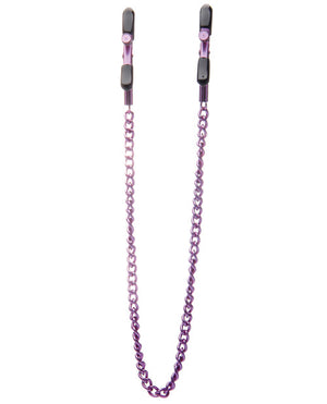Ouch Shots Ouch Adjustable Nipple Clamps w/Chain - Purple