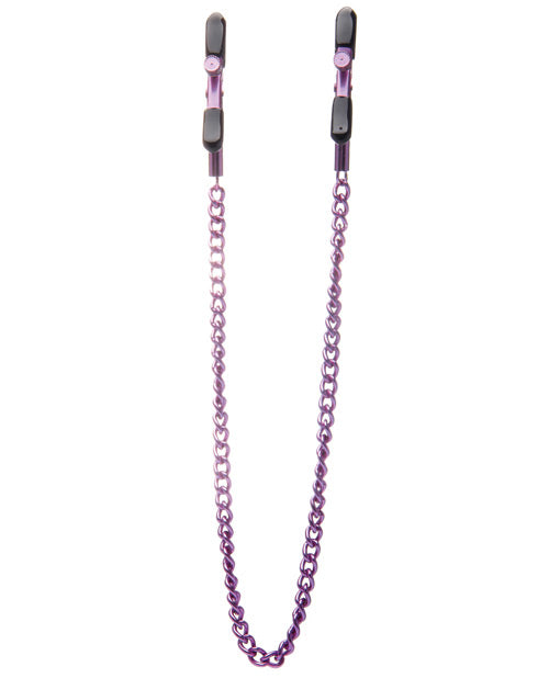 Ouch Shots Ouch Adjustable Nipple Clamps w/Chain - Purple