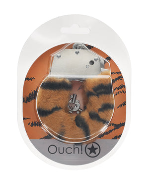Ouch Shots Ouch! Heavy-duty Fluffy Handcuffs - Tiger - Image 2