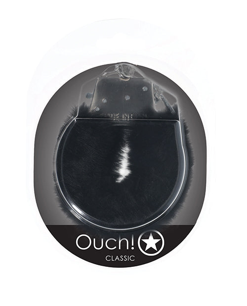 Ouch Shots Ouch! Classic Fluffy Handcuffs - Black - Image 2
