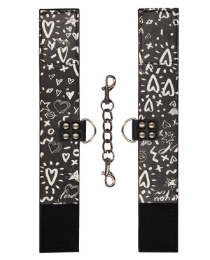 Ouch Shots Ouch Love Street Art Fashion Printed Ankle Cuffs - Black - Image 4