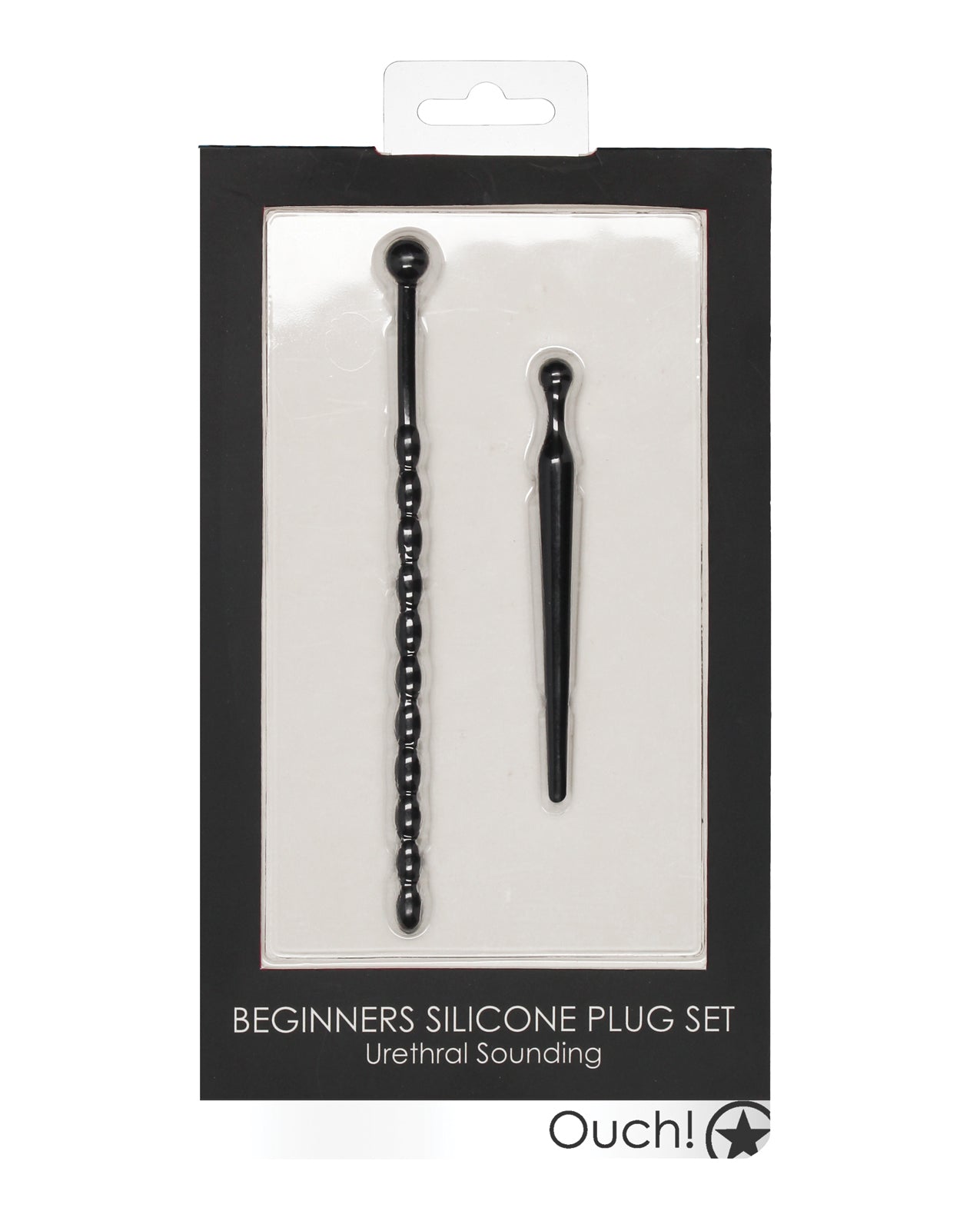 Ouch Shots Ouch Urethral Sounding Beginner's Silicone Plug Set - Black