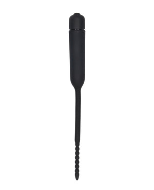 Ouch Shots Ouch Urethral Sounding Silicone Vibrating Bullet Plug w/Beaded Tip - Black - Image 2